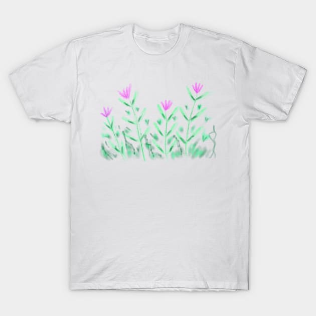 Pink flower watercolor leaf art T-Shirt by Artistic_st